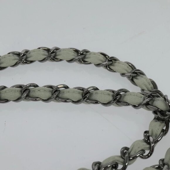 CHANEL Chain Shoulder Bag Nylon Gray CC Auth bs25857 - Picture 8 of 16